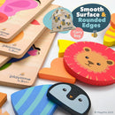 MAGIFIRE Toddler Puzzles Wooden Set of 4-4-Pack Multicolor Wood Animal Shapes with Storage Bag & Giftable Box - Wooden Puzzles for Toddlers 1-3 - Shape Recognition & Fine Motor Skills by TinyTreasures Baby Boutique