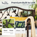 PHI VILLA Outdoor Garden Park Bench Patio 50" Metal Bench, Steel Frame Bench with Backrest and Armrests for Porch, Lawn, Balcony, Backyard and Indoor, Bronze by GreenHaven Gardens