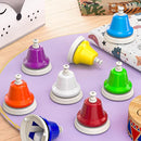 Facmogu Desk Bells, 8 Notes Diatonic Metal Hand Bells, Rainbow Music Bells, Musical Learning Teaching Percussion Instrument, Holiday Birthday Gift by TinyTreasures Baby Boutique