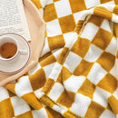 LOMAO Throw Blankets Flannel Blanket with Checkerboard Grid Pattern Soft Throw Blanket for Couch, Bed, Sofa Luxurious Warm and Cozy for All Seasons (Yellow, 60"x80") by CozyNest Decor