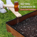 Worth Garden 6-Pack Cor-Ten Steel Landscape Edging with Black Protection Strips - Rust Patina Finish 40" L x 5.5" H (20Ft Total) - Hammer-in 14-Gauge Metal Corten Lawn Yard Edging Border w/ 7 Clips by CozyNest Decor