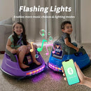 12V Kids Electric Bumper Car, Baby Bumper Car for Toddlers w/Remote Control, 360° Spinning - Purple by TinyTreasures Baby Boutique