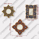 Small Decorative Wall Mirror set of 3 - Accent mirrors of 6in for wall decor, Peruvian Mirrors Vanity with bronze leaf