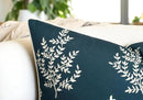 VAGMINE Embroidered Leaves Throw Pillow Cover - 20x20 Inches Square - 100% Cotton Teal Decorative Cushion Cover - Luxurious Embroidery Pattern - Vibrant Boho Accent for Sofa, Bed, Chair, Living Room by CozyNest Decor