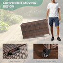 HOMREST Large Deck Box, Outdoor Wicker Storage Container with 70 Gallon, Patio Rattan Furniture for Garden Tools, Pillows, Pool, Brown by CozyNest Decor