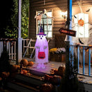 37" Cute Front Porch Light Up Halloween Ghost Décor, Kids Standing Trick or Treat Indoor and Outdoor Decorations-Star Moon by CozyNest Decor