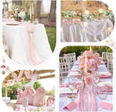 Sioloc 5 Pack Light Pink Cheesecloth Table Runner Fall Autumn Decor for Home 10ft Table Cloth for Tea Wedding Birthday Party Baby Bridal Shower Halloween Thanksgiving by CozyNest Decor