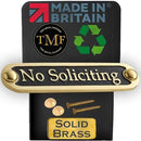 No Soliciting Brass Door Sign. Traditional Style Home Décor Wall Plaque Handmade By The Metal Foundry UK. by CozyNest Decor