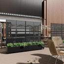 Casaphoria Metal Raised Garden Bed with Trellis and Wheels, 72"x47"x16" Planter Box for Climbing Plants, Vegetables & Vines, Features Drainage Holes and Privacy Screen, Black(Parallel&Harold) by GreenHaven Gardens