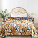 Boho Throw Blanket for Bed - 100% Pure Cotton Ultra Soft Rustic Quilt - Farmhouse Decor Bed Blankets, All Season Rustic Throw for Sofa Couch Chair(91''x 98'', Floral Bird) by CozyNest Decor