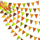 Fall Party Decorations Orange Green Gold Brown Metallic Fabric Triangle Pennant Flag Bunting Banner for Fall Autumn Thanksgiving Wedding Birthday Baby Shower Bridal Shower Engagement Party Supplies by GreenHaven Gardens
