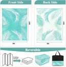 Pauwer Waterproof Outdoor Rug 8x10, Reversible Plastic Straw Patio Camping Rug, Indoor Outdoor RV Mat Carpet for Deck, Camper, Porch, Balcony, Backyard, Picnic, Leaf Light Blue by GreenHaven Gardens