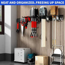 Garage Organization Tool Organizer Wall Mount, 32inch Heavy Duty Garden Tool organizer Storage System, Easy Install With 6 Adjustable Hooks, For Garage, Basement, Shed, Workshop(Black) by GreenHaven Gardens