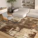 Kelarea Living Room Rug, 4x6 Rug Modern Abstract Washable Rugs Brown Foldable Faux Wool Vintage Carpets, Non Slip Rug for Bedroom, Dining Room, College Dorm, Kids Playroom, Home Office by TinyTreasures Baby Boutique