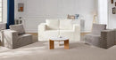 Modular Sectional Sofa 2 Seater Loveseat Modular Couch with Deep Seat Memory Foam Cloud Chair with Pillows Oversized Sectional Sofa for Living Room Bedroom (Plush White, Loveseat) by CozyNest Decor