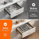 Lifewit Utensil Organizer for Kitchen Drawers, Expandable Cooking Utensil Tray, Adjustable Cutlery Silverware Flatware Holder, Plastic Kitchen Spatula Tools and Gadgets Storage Divider, Large, Gray by CozyNest Decor