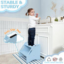 AMBIRD Wooden Step Stool, Two Step Stools 300 lbs Capacity with Safety Non-Slip Pads and Handles, Bamboo Step Stool for Bathroom, Kitchen Dual Height Step Stools for Kids (Sky Blue) by TinyTreasures Baby Boutique