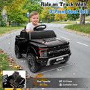 12V Ride on Car Licensed Ford F-150 Raptor, Kids Electric Car with Remote Control, LED Light/Music/MP3, Truck Bed Storage, 3-Point Seat Belt (12V, Black) by TinyTreasures Baby Boutique