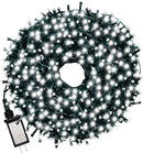 500 LEDs 172ft Green Cable Wire Christmas Light Fairy String Tree Twinkle Lights Plug in 12 Modes for Christmas Party, Outdoor, Garden, Wedding, Home Decoration (White) by GreenHaven Gardens
