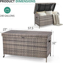 HOMREST Large Deck Box, Outdoor Wicker Storage Container with 240 Gallon, Patio Rattan Furniture for Garden Tools, Pillows, Pool, Brown by GreenHaven Gardens