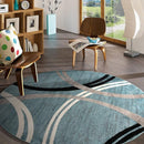 Rugshop Modern Wavy Circles Design Round Area Rug 8' Blue by TinyTreasures Baby Boutique