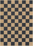 Lahome Checkered Easy Jute Area Rug, 5x7 Outdoor Patio Rug Washable Carpet for Living Room Checkerboard Indoor Outdoor Carpet, Farmhouse Geometric Non Slip Black Mat for Backyard Dining Room by CozyNest Decor