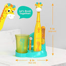 Brusheez Kids’ Electric Toothbrush Set - Safe & Effective for Ages 3+ - Parent Tested & Approved with Gentle Bristles, 2 Brush Heads, Rinse Cup, 2-Minute Timer, & Storage Base (Jovie The Giraffe) by TinyTreasures Baby Boutique