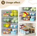 Clear Fridge Organizer, Refrigerator Organizer Bins with Handle, Freezer, Kitchen Cabinet, Pantry Organization, BPA Free Fridge Organizers (12.4 inch 4 Pack) by CozyNest Decor