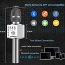 BONAOK Wireless Bluetooth Karaoke Microphone,3-in-1 Portable Handheld Karaoke Mic Speaker Machine Home Party Birthday for All Smartphones Q37 (Space Gray) by TinyTreasures Baby Boutique