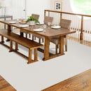 Soft Plastic Floor Mat for Under Dining Table, 5'×7' Beige Waterproof Vinyl Area Rug for Living Room, Non-Slip Multi-Pupose Floor Cover Protector for High Traffic Areas by TinyTreasures Baby Boutique