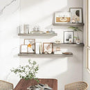 RICHFOCUS 40Inch Floating Shelves for Wall 2 Pack Shelves for Bedroom|Kitchen|Bathroom Wall Mounted Rustic Wood Floating Shelf with Invisible Brackets for Books|Storage|Decor, Grey by CozyNest Decor
