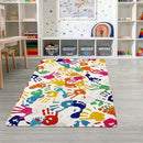 STARUIA Handprints and Footprints Kids Rug Play Carpet, 4'x6' Washable Colorful Area Rug for Nursery Room, Ultra Soft Non-Slip Indoor Play Mat for Bedroom Playroom Classroom by CozyNest Decor