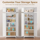 Kitchen Pantry Cabinet, 90" Tall Metal Pantry Cabinet, Food Cupboards with Doors and Shelves, Freestanding Storage Cabinets for Dining, Living Room, 16"D x 32"W x 90"H, White, Assembly Required by CozyNest Decor