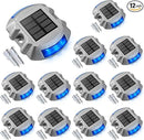 Solar Deck / Dock Lights, VOLISUN 12-Pack Led Wireless IP67 Waterproof Outdoor Warning Step Lights for Driveway Sidewalk Garden Pathway Yard (Blue) by CozyNest Decor