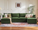 134.6" Luxury Modular Sectional Convertible Sofa with Storage Ottoman, L-Shape 5-Seat Oversized Comfy Couch Deep Seat with Reversible Chaise - Chenille Green by CozyNest Decor