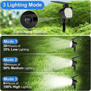 Solar Spot Lights Outdoor Waterproof IP67, 6 Pack - 50 LED Adjustable Solar Powered Landscape Spotlight with 3 Lighting Modes, Stake Light for Outside Yard Lawn Pathway Tree (Cool White) by GreenHaven Gardens