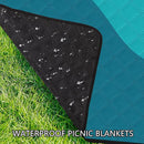 Picnic Blankets Waterproof Foldable, Extra Large 79"x79" Beach Blanket Waterproof Sandproof, 3-Layer Polyester Foldable Portable Outdoor Mat for Park, Camping, Travel, Grass Lawn- Afterglow Rainbow by TinyTreasures Baby Boutique