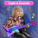 Guitar and Microphone Play Set with Glasses,Music Toys with Music&Light,Kids Karaoke Machine,Music Instruments for Toddlers,Girls,Perschool Educational Toys Gift for Children by TinyTreasures Baby Boutique
