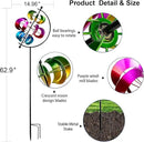 62.9" Large Wind Spinner Outdoor Decor, Garden Art with Metal Stake, Resistant for Yard, Patio and Lawn by CozyNest Decor