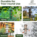 Kingsyard Squirrel Proof Bird Feeder with Removable Base, All Metal, Tube Bird Feeders for Outdoors Hanging, Easy to Clean & Refill, Black by CozyNest Decor