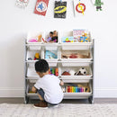 Humble Crew Kids Toy Storage Organizer with 12 Plastic Bins, Grey/White – Removable Bins for Playroom, Bedroom, Toddler Furniture for Boys and Girls Ages by TinyTreasures Baby Boutique