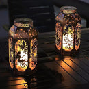 Solar Lanterns Outdoor Garden Hanging Lantern Waterproof LED Metal Bronze Moon Fairy Lantern Waterproof Flickering Flameless Candle Mission Lights for Table,Patio,Mother's Day Gift(2Pack) by GreenHaven Gardens