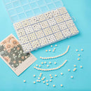 1400pcs Letter Beads, 4x7 mm Acrylic Alphabet Beads, Beads for Jewelry and Bracelet Making, in 28 Grid Box (White and Gold) by TinyTreasures Baby Boutique