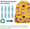Wildkin ECO rPET 15-inch Kids Backpack – Sustainable, Padded, Adjustable – Under Construction by TinyTreasures Baby Boutique