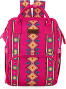 Wrangler Diaper Bag Backpack Aztec Travel Backpack Purses Western Multi-Function Baby Bags for Mom with Waterproof Insulated Pockets by TinyTreasures Baby Boutique