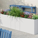 Stoog 38" Large Planters for Outdoor Plants, All-Weather Rectangular Metal Planter Box with Removable Insert Shelf, and Modern Design – Ideal for Plants, Flowers, Vegetables, Garden, White by CozyNest Decor