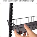SWOMMOLY Adjustable Wall Mount Spice Rack, 3-Tier Dual-use (Multi-use) Organizer, Black