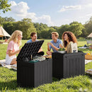 JUMMICO 31 Gallon Resin Deck Box Waterproof Indoor Outdoor Storage Boxes for Patio Furniture Cushions and Garden Tools (Black, 31gallon-2 Packs) by CozyNest Decor
