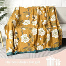 Boho Throw Blanket for Bed - 100% Pure Cotton Ultra Soft Rustic Quilt - Farmhouse Decor Bed Blankets, All Season Rustic Throw for Sofa Couch Chair(80''x 90'', Flower Branch 2) by CozyNest Decor