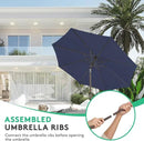 JEAREY 10FT Outdoor Patio Umbrella Outdoor Table Umbrella with Push Button Tilt and Crank, Market Umbrella 8 Sturdy Ribs UV Protection Waterproof for Pool, Garden (Navy) by GreenHaven Gardens